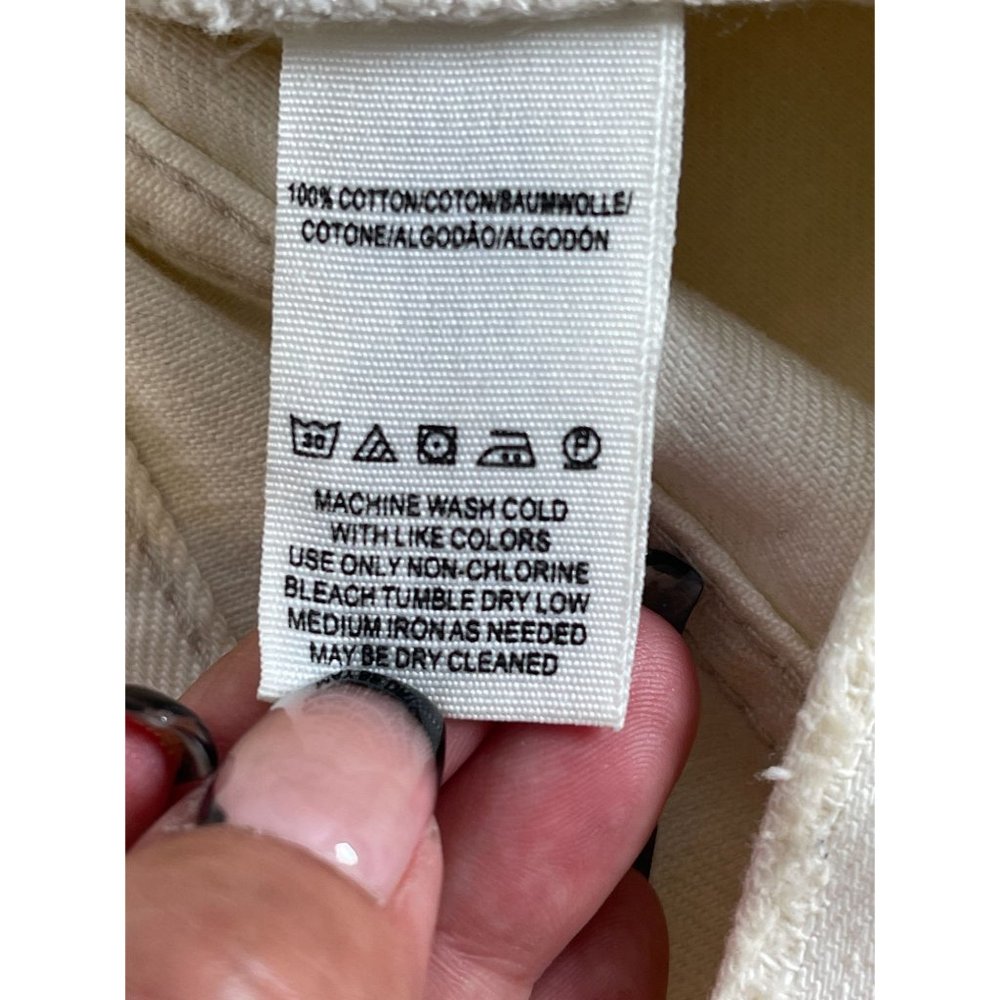 We the Free Distressed Boho Cream Cut-Off Button-Fly Shorts Size 25 - Picture 6 of 6